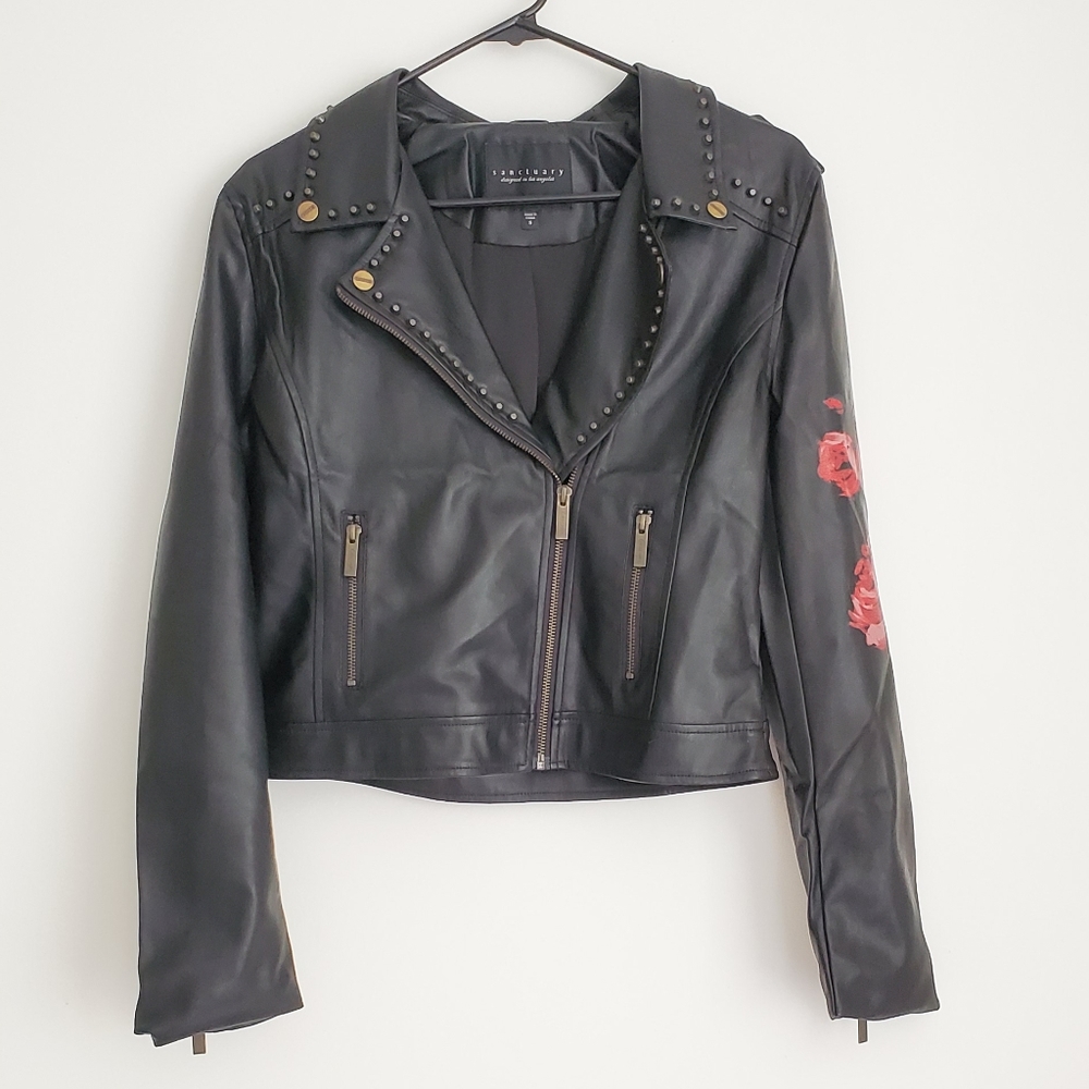 Women's Black Funs & Roses Print jacket  S